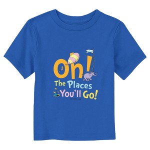 Dr. Seuss Oh the Places You'll Go Book Cover  T-Shirt - Royal Blue - 4T - 1 of 3