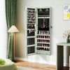 Costway Mirrored Wall & Door Mounted Jewelry Cabinet Storage Organizer with Lights&Drawer Pink/Black/Brown/Rustic Brown/White/Green - 2 of 4