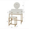 FONTOI 31.5"W Makeup Vanity Set with Mirror and Stool Storage Drawers and Organizer for Bedroom Dressing Room, White, 31.5"*18.5"*53.5" - 3 of 4