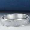 Pompeii3 Platinum 7mm Flat Comfort Fit Brushed Wedding Band Mens Ring - 4 of 4