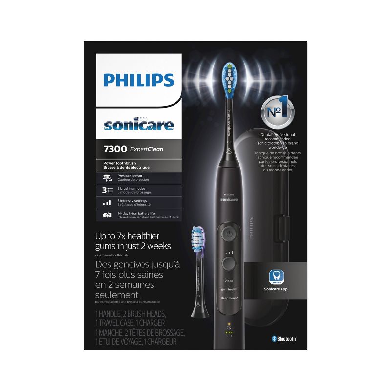 Philips Sonicare ExpertClean 7300 Rechargeable Electric Toothbrush - HX9610/17 - Black, 1 of 10