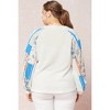 Women's Mixed Print Long Sleeve Plus Top - entro - 2 of 3