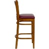 Emma and Oliver 2 Pack Vertical Slat Back Wooden Restaurant Barstool - 4 of 4