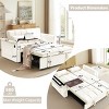 SEVOBAL Foldable Futon Sofa Bed Multi-Functional Pullout Sofa Bed Modern Sofa Velvet Pull-Out Bed Adjustable Back, Beige, 46.37"*37.36"*14.59" - 2 of 4