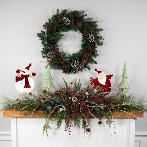 Northlight Real Touch™️ Mixed Eden Pine Artificial Christmas Wreath - Unlit - 30" - 1 of 4