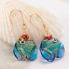 Ross-Simons Italian Blue and Green Murano Glass Fish Drop Earrings With 18kt Gold Over Sterling - 3 of 4