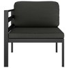 VidaXL Sectional Corner Sofa 1 pc with Cushions Aluminum Anthracite - 3 of 4