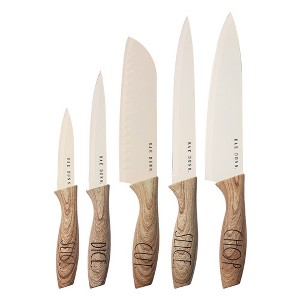 RAE DUNN STAINLESS STEEL KNIVES WITH SHEATHS SET OF 5 - 1 of 4