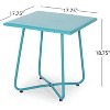 Outdoor/indoor square iron edge table 18", X-shaped leg support - 3 of 4