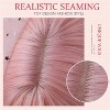 Jessie's Wig 14 Inch Shoulder Length Curly Wave Bangs With Wig Bob Non Lace Synthetic Hair Pink Color 1 Pc/Pack - 3 of 4