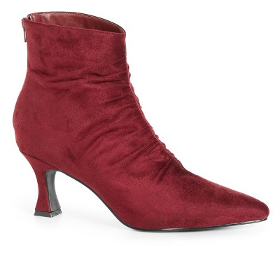 EVANS | Women's Wide Fit Scarlet Ankle Boot - Red - 11W