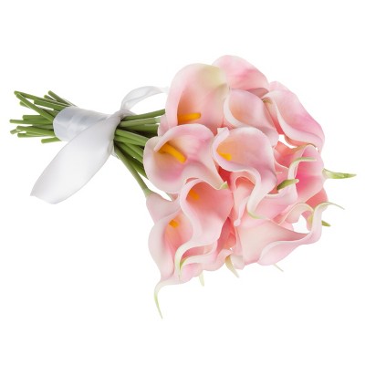 Nature Spring Faux Calla Lily Bundle - 24, Coral