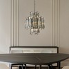 ALOADECOR Modern Glam Crystal Chandelier Luxury Unique Matte Black Hanging Pendant with Clear K9 Crystal Panel for Living Room Foyer - 4 of 4