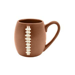Godinger Silve 17 fl oz League Football Mug: Porcelain Drinkware for Hot & Cold Beverages, Hand Wash, Brown, 1 Piece - 1 of 3