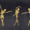 14"x26" Oversized Dancing Skeletons Velvet Lumbar Throw Pillow Gold - Edie@Home - 4 of 4