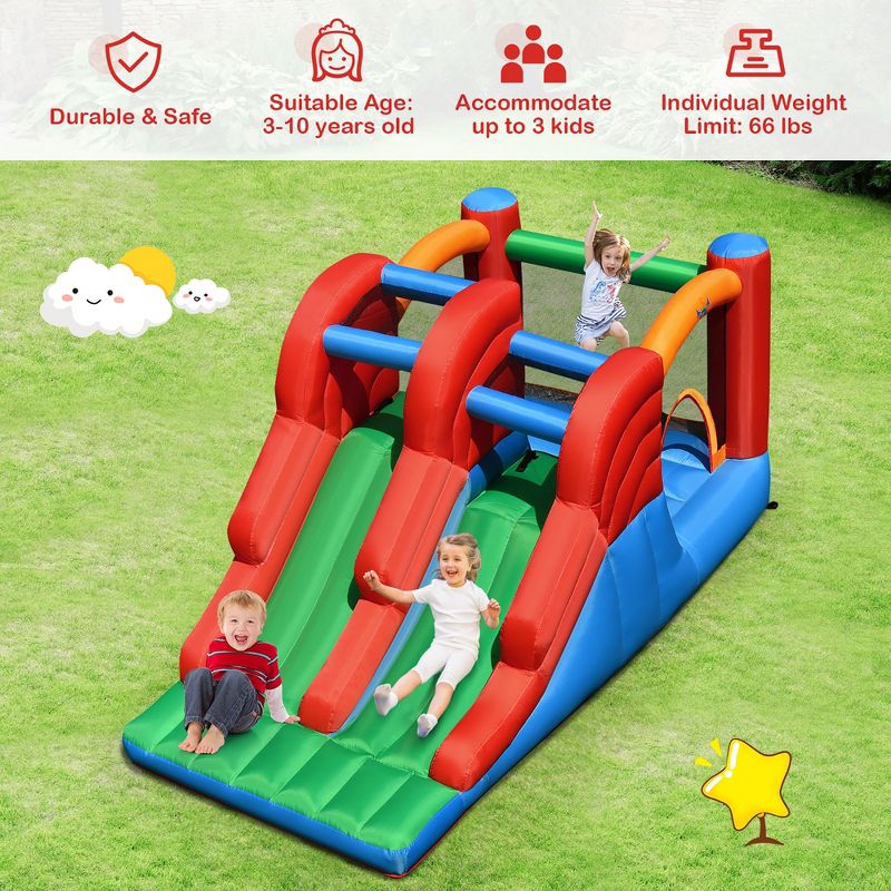 Costway Inflatable Bounce House 3-in-1 Dual Slides Jumping Castle Bouncer w/ 550W Blower, 5 of 11