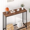Console Table, Sofa Tables Narrow Entryway Table with Glass Shelf and Metal Frame, 41.5" Behind Couch Table Industrial Hallway Table , Rustic Grey - 4 of 4