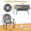 5-Piece Cast Aluminum Outdoor Dining Set: Rectangle Table, Stackable Chairs & Blue Cushions - All-Weather Patio Furniture for Your Backyard - 4 of 4