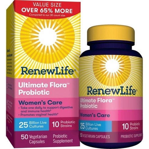 Renew Life Ultimate Flora Probiotic Women's Care Vegetarian Capsules ...