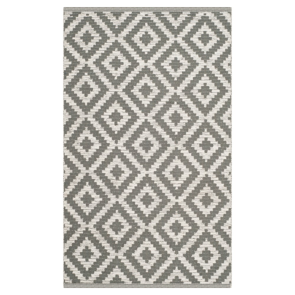5'x8' Gray/Ivory Geometric Woven Area Rug - Safavieh
