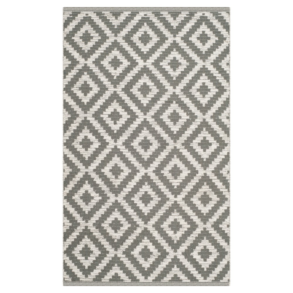 5'x8' Gray/Ivory Geometric Woven Area Rug - Safavieh