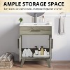 AMERLIFE 24.5" Mid-Century Small Bathroom Vanity with Sink, Single Hole Acrylic Countertop, Gray - 4 of 4