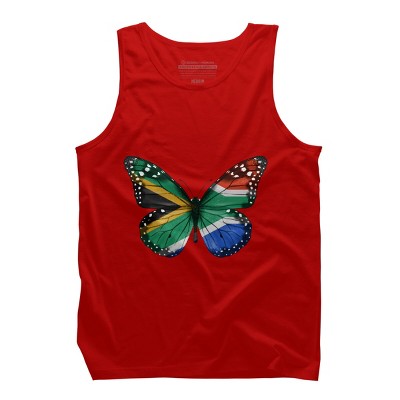 Men's Design By Humans Butterfly Flag Of South Africa By GiftsIdeas Tank Top
