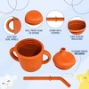 LunaLulinlk 2 pack Silicone Sippy Cups with Straws for Babies and Toddlers (Autumn/Mint) - 4 of 4