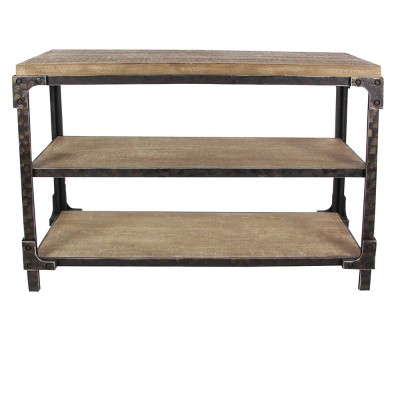 Rustic 3 Tier Console Table Brown - Olivia & May