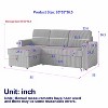 TiramisuBest Convertible 3 in 1 Sleeper Sofa and Sectional Sofa with 4 Storage Space for Living Room,Corduroy Couch With 4 pillows,Corduroy - 4 of 4