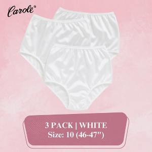 Carole Women's 100% Nylon Classic Full Cut Fit High Rise Panties -3 Pack - 1 of 4