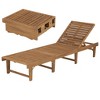 vidaXL Folding Sun Lounger - Rustic Solid Acacia Wood, Weather Resistant, Adjustable and Durable - Perfect for Patio, Poolside or Garden - 2 of 4