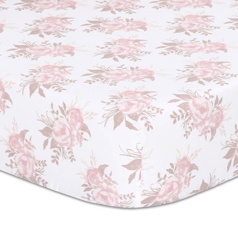 The Peanutshell Fitted Crib Sheet For Baby Girls' - Grace Pink