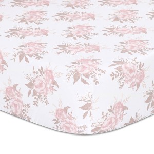 The Peanutshell Grace Fitted Sheet, Pink