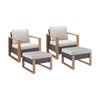 Gymojoy 4 Pieces Outdoor Patio Club Chair Ottoman High Back Chair Ottoman Set - 3 of 4