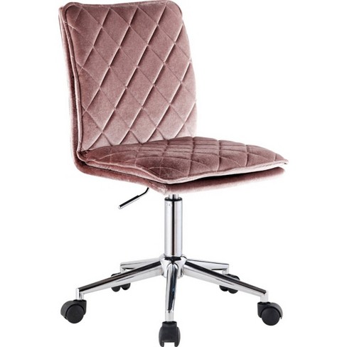 Fabric Upholstered Office Chair Pink silver Benzara Target