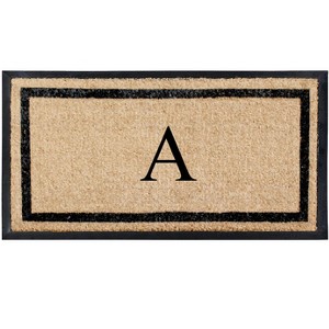A1HC Natural Coir & Rubber Doormat for Outdoor Indoor Entrance, Long Lasting Easy to Clean Front Door Mat 24x48, Monogrammed - 1 of 4