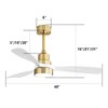 TOBILI 48 Inch Modern Ceiling Fan With Lights 3 Wood Fan Blade Noiseless - 4 of 4