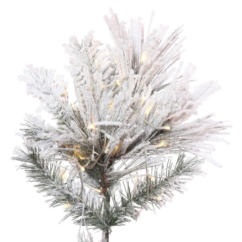 Vickerman Flocked Atka Pine Artificial Christmas Tree 3MM Warm White, 2 of 6