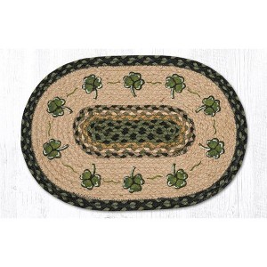 Earth Rugs Green Shamrock Oval Placemat 13"x19" Festive Irish-Inspired Accent - 1 of 3