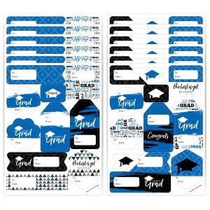 Big Dot of Happiness Blue Grad Best is Yet to Come Assorted Royal Blue Graduation Party Gift Tag Labels To and From Stickers 12 Sheets 120 Stickers - 1 of 4