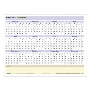 At-A-Glance QuickNotes Mini Erasable Wall Planner 12-Month January 2026 to December 2026 White - 1 of 4