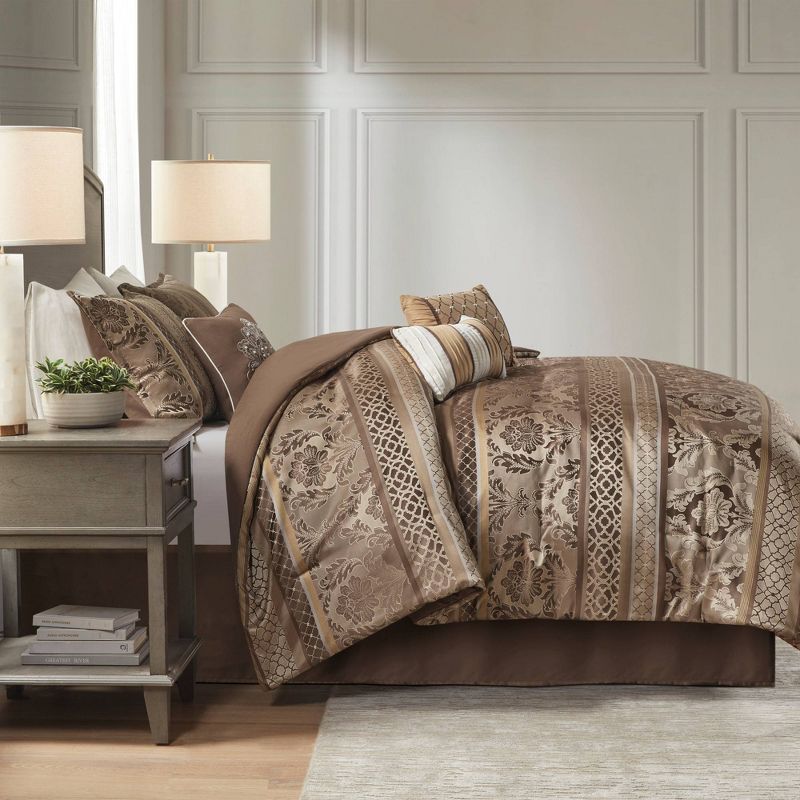 7pc Mirage Polyester Jacquard Comforter Bedding Set, 4 of 16