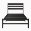 Okak Twin Size Bed Frame, Twin Size Platform Bed Frame with Rustic Vintage Wood Headboard, Strong Metal Slats Support Mattress Foundation - 4 of 4