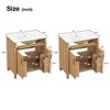 GDFStudio Quill 60'' Modern Wooden Bathroom Vanity with Ceramic Sinks, 4 Doors and  Adjustable Shelves - 3 of 4