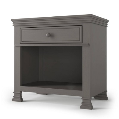 Chelsea Gray Pinewood 1-Drawer Nightstand with Open Shelf