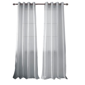 RT Designer Collection Nancy Grommet Luxurious Modern Design Curtain Panel 54" x 95" Silver - 1 of 4