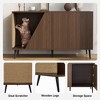 Angel Sar Modern 2-in-1 Sideboard with Sisal Scratcher, Walnut Storage Cabinet with Spring-Loaded Door, Multi-Functional Living Room Organizer - 4 of 4
