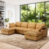 Dyonery 100" Leather Modular Sectional Sofa with Storage Ottoman, 3-Seater L-Shaped PU Leather Couch with Solid Wood Frame - 2 of 4