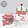 Big Dot of Happiness Flamingle Bells - Treat Box Party Favors - Tropical Christmas Party Goodie Gable Boxes - Set of 12 - 3 of 4